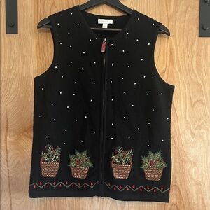 Wool Christmas/winter Embroidered Vest